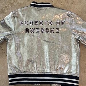 Rockets of Awesome Silver zip up jacket size 6